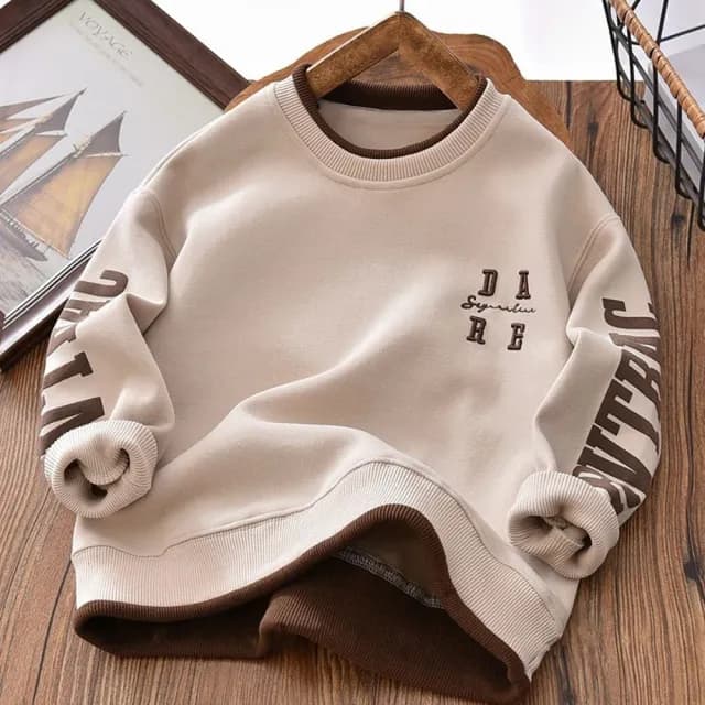 【小衣衫童裝】中大男女童刺繡圓領長袖T恤(1141004)