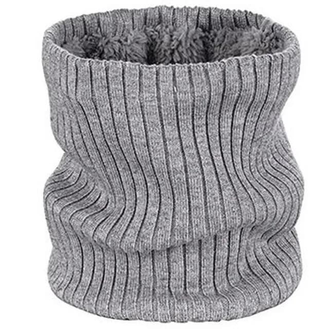 【童話飾界】親子款針織毛線加絨加厚-套頭圍巾兒童圍脖-脖套口罩帽子頭巾(棗紅)