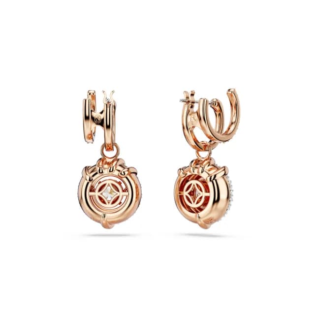 【SWAROVSKI 施華洛世奇】Dragon & Phoenix 水滴形耳環 龍爪 白色 鍍玫瑰金色(情人節禮物)