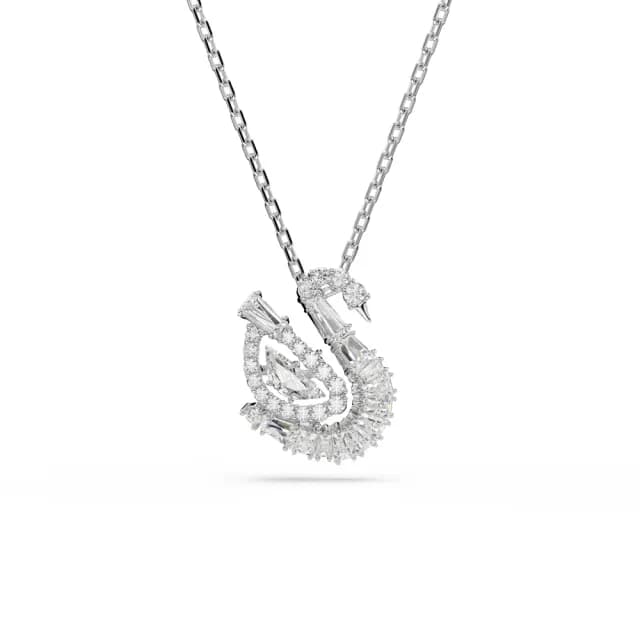 【SWAROVSKI 施華洛世奇】Swan 鏈墜 混合式切割 天鵝 藍色/白色/粉紅色(3色任選_情人節禮物)