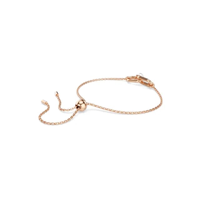 【SWAROVSKI 施華洛世奇】Constella 手鏈 水晶珍珠 圓形切割 白色 鍍玫瑰金色(情人節禮物)