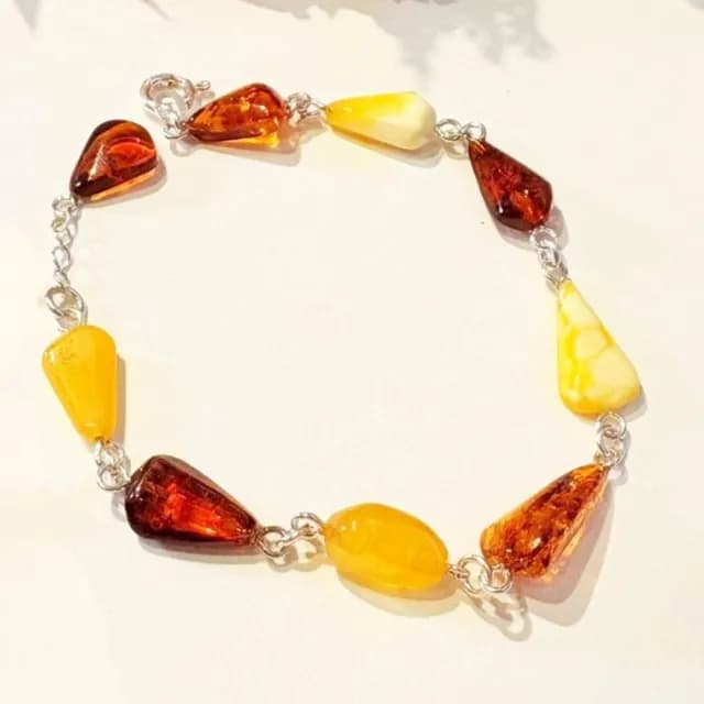 【iTa.a】雙11 天然琥珀925純銀飾品-手鍊5 波羅地海財富瑰寶-多寶格(時間淬鍊  原礦 手作 造型手鍊)