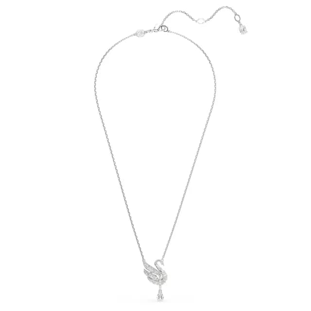 【SWAROVSKI 施華洛世奇】Swan 鏈墜 天鵝 白色 鍍白金色(情人節禮物)