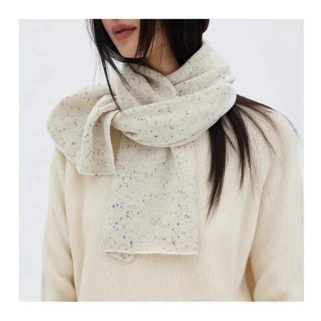 【Jun Jun】美麗諾羊毛彩點針織圍巾