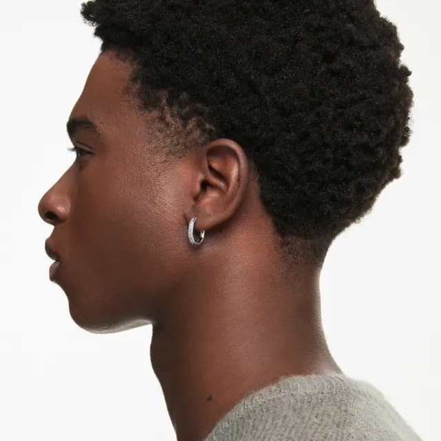 【SWAROVSKI 施華洛世奇】Dextera 大圈耳環 八邊形 圓形切割 白色 鍍白金色(情人節禮物)