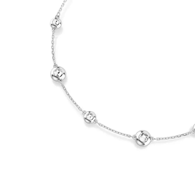 【SWAROVSKI 施華洛世奇】Una Angelic 項鏈 圓形切割 雙面圖案 白色 鍍白金色(情人節禮物)