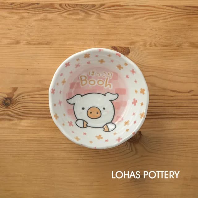 【LohasPottery 陸寶】日本製 美濃燒 動物卡通釉下彩壓紋餐具｜5.5 吋小缽 五入組(甜品碗 點心碗)