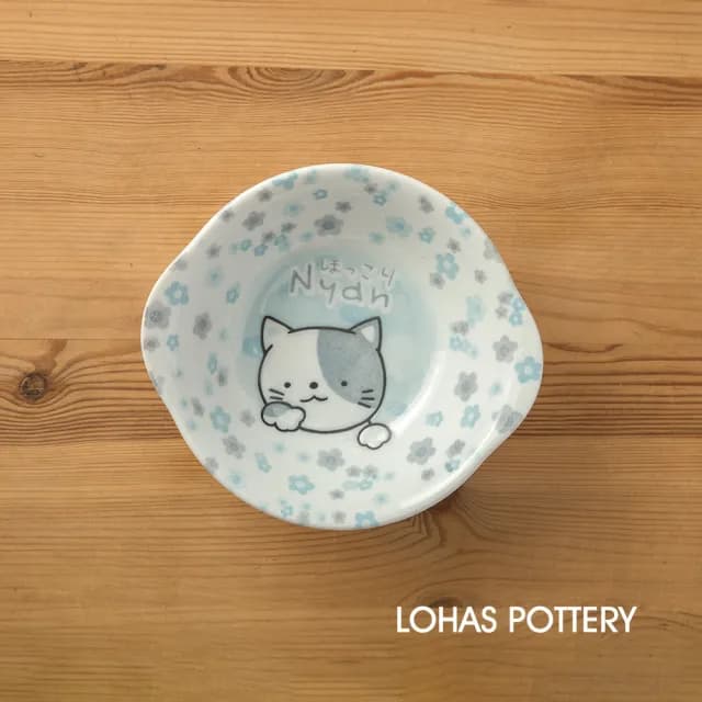 【LohasPottery 陸寶】日本製 美濃燒 動物卡通釉下彩壓紋餐具｜6.9 吋橢圓雙耳缽 五入組(附湯盤 料理盤)