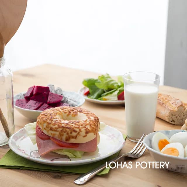 【LohasPottery 陸寶】日本製 美濃燒 動物卡通釉下彩壓紋餐具｜6.5 吋平盤 五入組(甜點盤 點心盤)