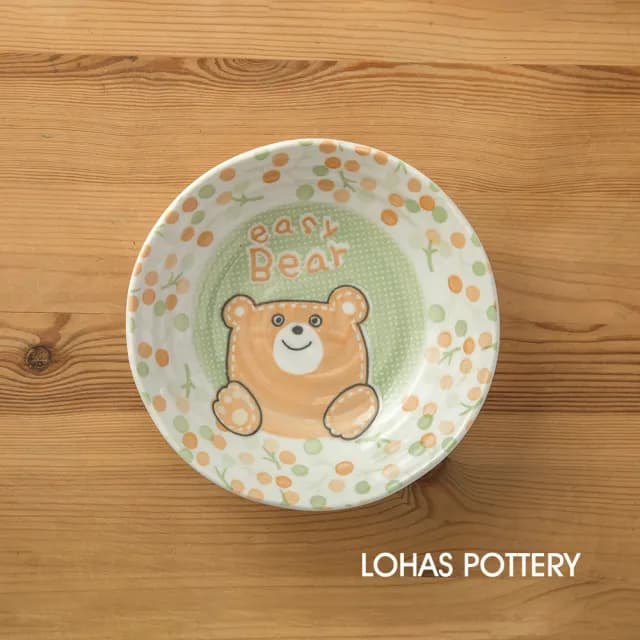 【LohasPottery 陸寶】日本製 美濃燒 動物卡通釉下彩壓紋餐具｜6.5 吋小缽 五入組(泡麵碗 湯碗)