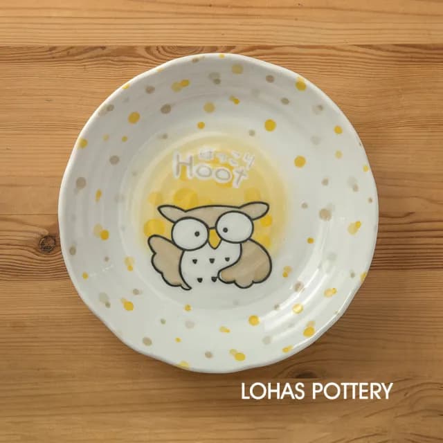 【LohasPottery 陸寶】日本製 美濃燒 動物卡通釉下彩壓紋餐具｜8.7 吋淺缽 五入組(義大利麵盤 主餐盤)