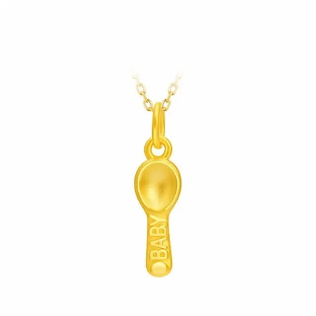 【Penny珮妮】999黃金 迷你金湯匙 項鍊吊墜(滿月送禮 寶寶周歲 彌月金飾 生日 尾牙 結婚 新年 交換禮物)