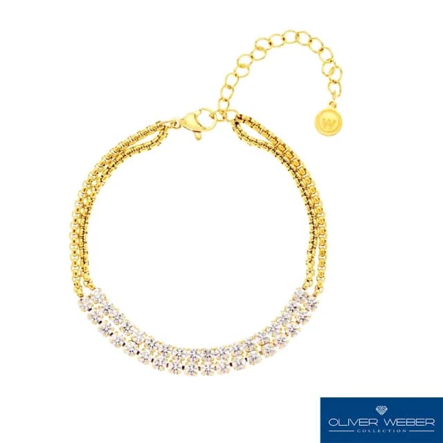 【OLIVER WEBER】精緻閃閃手鍊-銀色/金色 純鋼手鍊 鋯石手鍊 施華洛元素(奧地利設計師款)