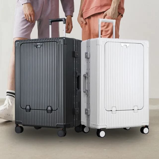【Arlink】28吋行李箱 前開式行李箱｜鋁框行李箱｜五大功能附杯架手機架(旅行箱/上開式行李箱)