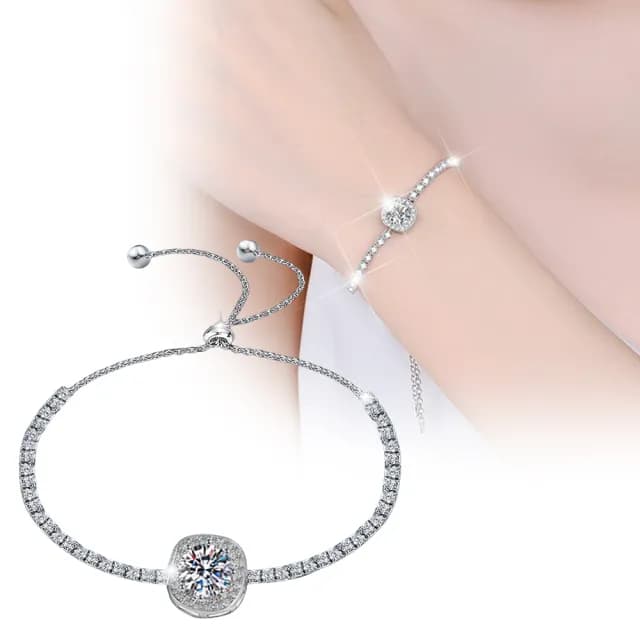 【KT DADA】雙11 滿天星手鍊 S925 方包手鍊 手鍊 純銀手鍊 鑲鑽手鍊 莫桑石手鍊 防過敏