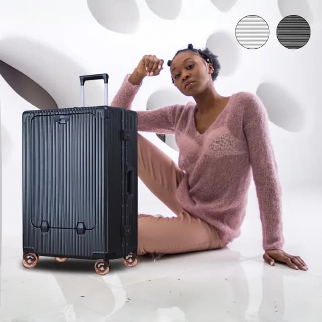 【Arlink】水晶輪28吋 鋁框行李箱 前開式行李箱28吋(行李箱28吋/前開行李箱/行李箱套/旅行箱)