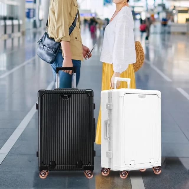 【Arlink】水晶輪24吋 鋁框行李箱 前開式行李箱(行李箱24吋/行李袋/前開式行李箱24吋/拉桿箱)