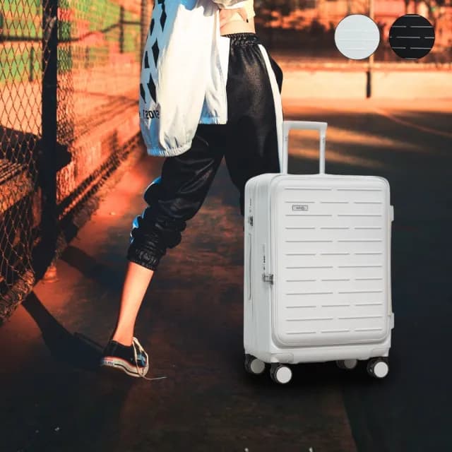 【Arlink】百變箱 上掀式可擴充行李箱24吋 1:9+55(行李箱24吋/旅行箱/杯架／手機架／TSA)