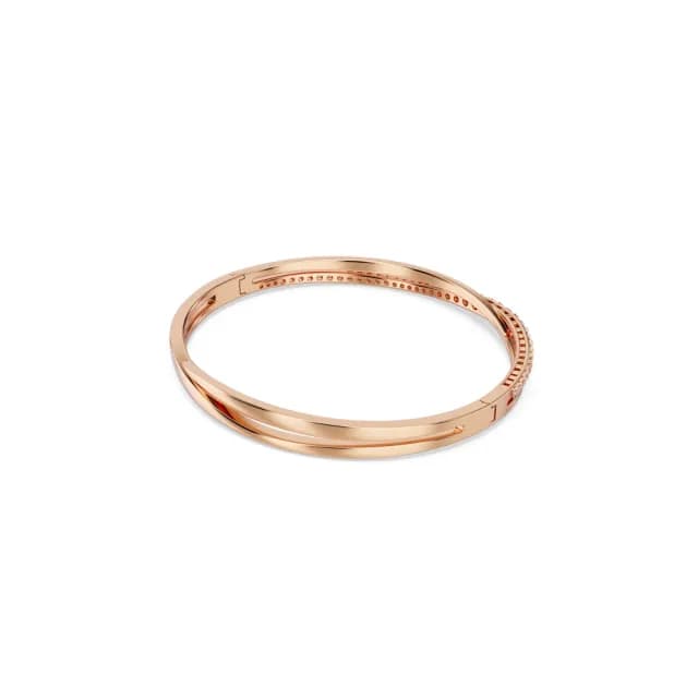 【SWAROVSKI 施華洛世奇】Twist 手鏈 白色 鍍玫瑰金色(情人節禮物)