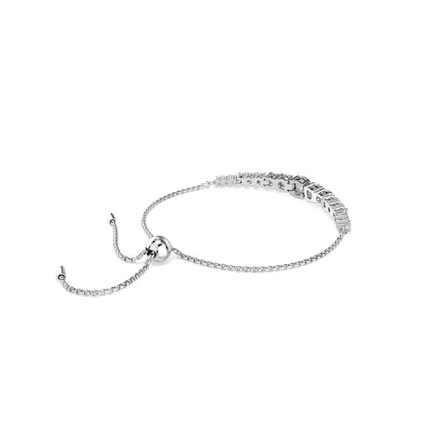 【SWAROVSKI 施華洛世奇】Matrix 手鏈 漸層圓形切割 白色 鍍白金色(情人節禮物)