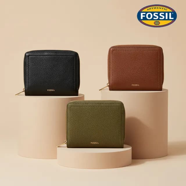 【FOSSIL 官方旗艦館】Logan 迷你多功能真皮RFID防盜短夾  出國必備(多色可選)