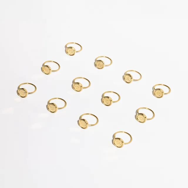 【vacanza】純鋼飾品｜星座｜十二星座封蠟・純鋼戒指_金色 多款任選