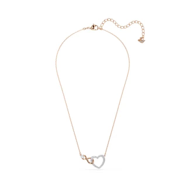 【SWAROVSKI 施華洛世奇】Hyperbola 項鏈 無限符號和心形 白色 多種金屬潤飾