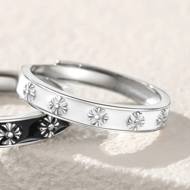 【巴黎精品】現貨+預購 頂級925純銀戒指婚戒女鑽戒開口戒子情侶對戒尾戒情人節禮物(鳶尾花男女飾品a1li80)