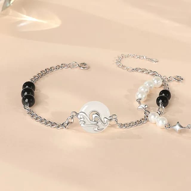 【巴黎精品】現貨+預購 頂級925純銀手鍊情侶手鏈女首飾情人節禮物(新款朝暮情侶手鍊男女飾品a1li62)