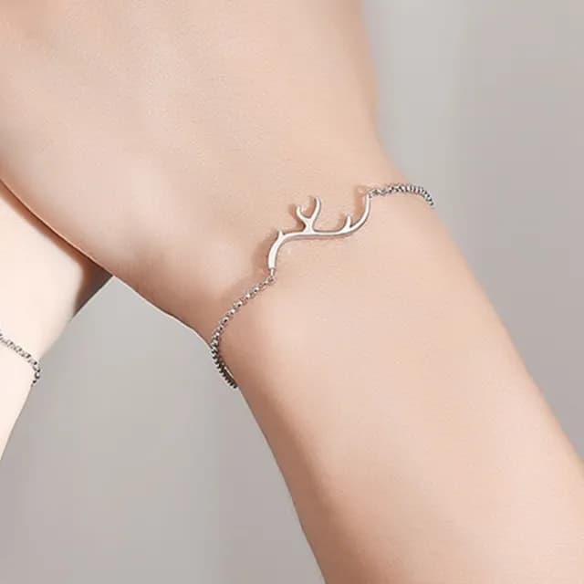 【巴黎精品】現貨+預購 頂級925純銀手鍊情侶手鏈女首飾情人節禮物(森系一鹿有你情侶手鍊男女飾品a1li56)