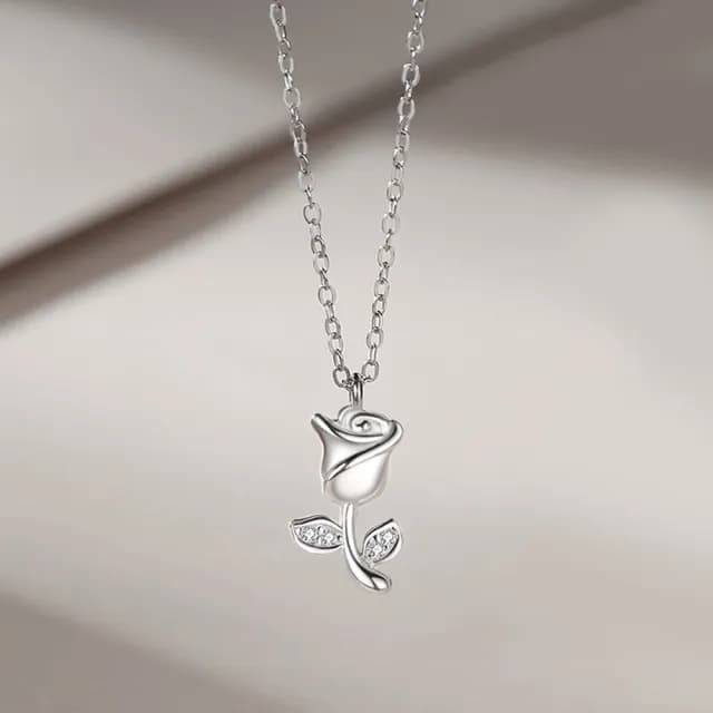 【巴黎精品】現貨+預購 頂級925純銀項鍊女項鍊項鏈鎖骨鍊情人節禮物情侶對鍊(荊棘與玫瑰男女飾品a1li43)