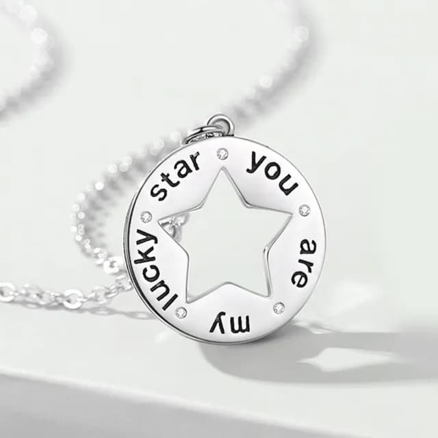 【巴黎精品】現貨+預購 頂級925純銀項鍊女項鍊項鏈鎖骨鍊情人節禮物情侶對鍊(幸運星項鍊男女飾品a1li27)