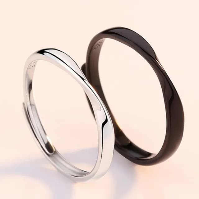 【巴黎精品】現貨+預購 頂級925純銀戒指婚戒女鑽戒開口戒情侶對戒尾戒情人節禮物(簡約黑白男女飾品a1li25)