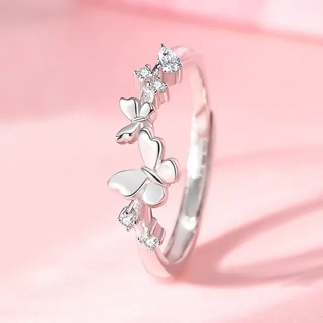 【巴黎精品】現貨+預購 頂級925純銀戒指婚戒女鑽戒開口戒情侶對戒尾戒情人節禮物(羽化成蝶男女飾品a1li12)