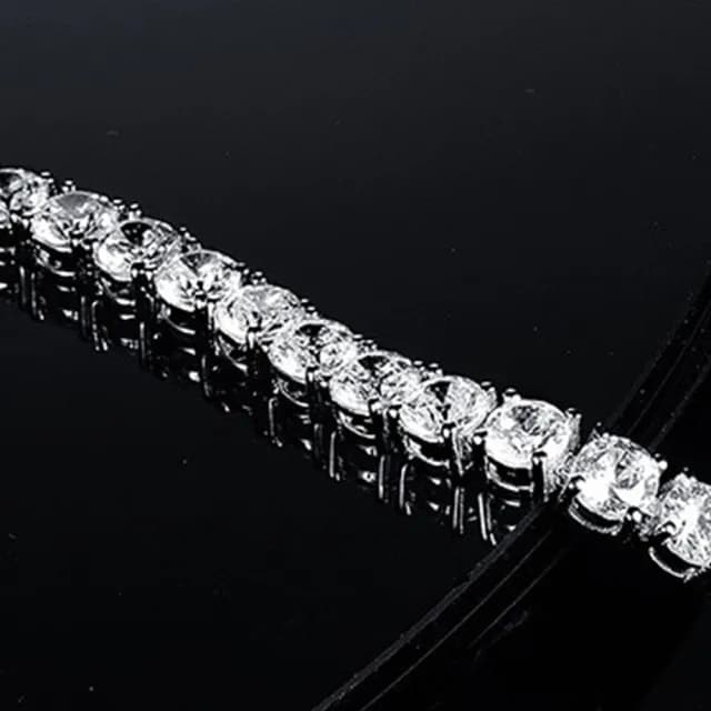 【LEEHER】雙11 莫桑鑽手鍊/純銀手鍊/鑲鑽手鍊/滿鑽手鍊/純銀手鍊/排鑽手鍊/手鍊/高級感