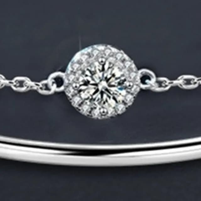 【LEEHER】雙11 莫桑鑽手鍊/純銀手鍊/疊戴手鍊/抗過敏/鑲鑽手鍊/50分莫桑鑽手鍊