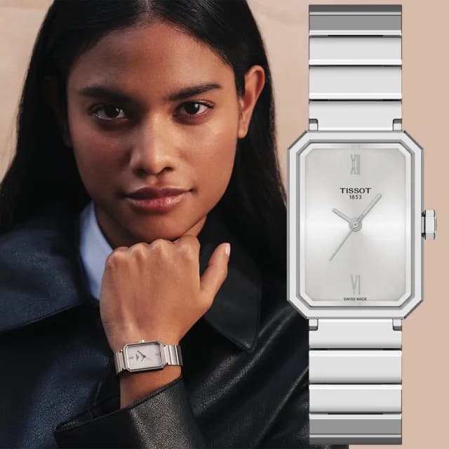 【TISSOT 天梭】SRV系列 復古經典方形石英錶-30mm/銀(T1601101103300)