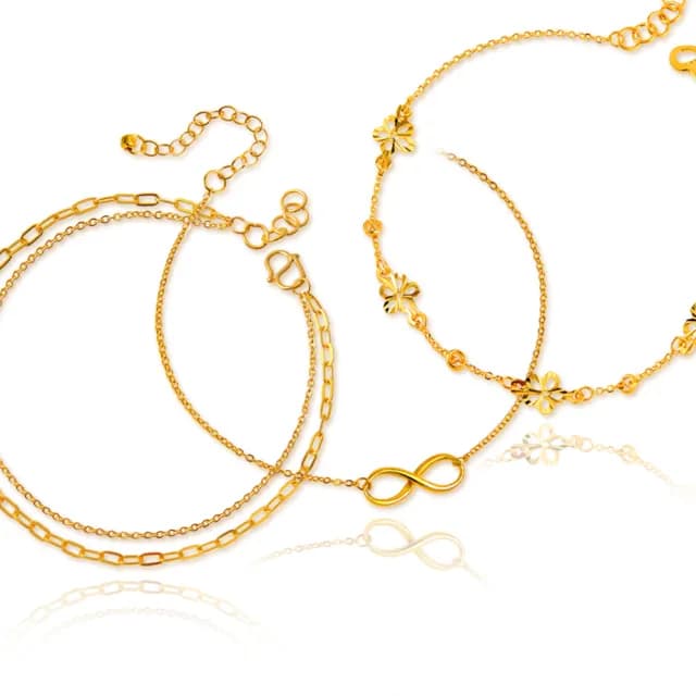 【GJS 金敬順】雙11黃金手鍊 雙鍊 多選(金重:0.57錢/+-0.05錢)