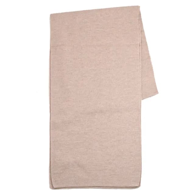 【MOSCHINO】簡約電繡小熊LOGO純羊毛保暖披肩長圍巾(淺褐)