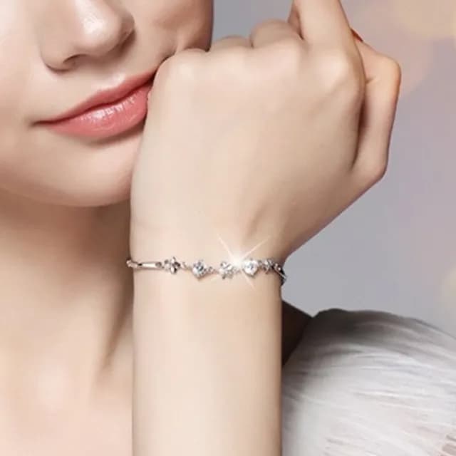 【KT DADA】雙11 小花手鍊 抗過敏手鍊 純銀手鍊 莫桑石手鍊 女生手鍊 飾品 五葉草手鍊