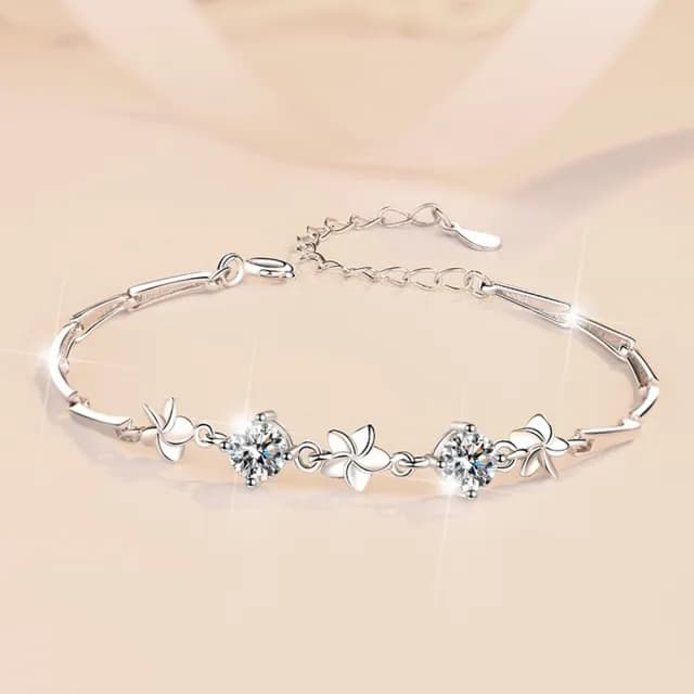 【KT DADA】雙11 小花手鍊 抗過敏手鍊 純銀手鍊 莫桑石手鍊 女生手鍊 飾品 五葉草手鍊