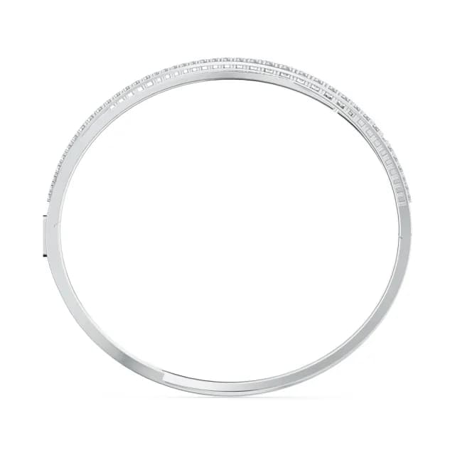 【SWAROVSKI 施華洛世奇】Twist 手鐲 白色 鍍白金色(情人節禮物)