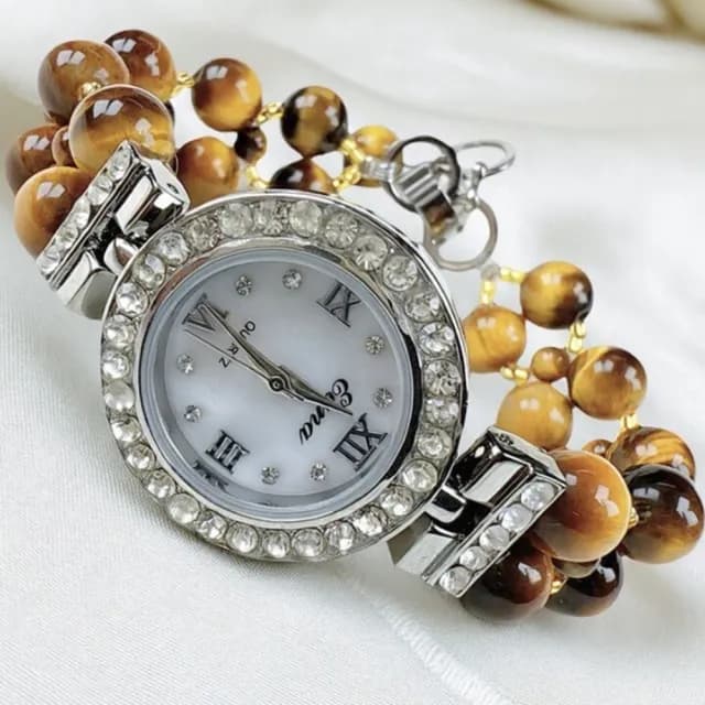 【Penny珮妮】鑲嵌虎眼石手錶鍊(母親節 情人節 送閨蜜 生日禮物 交換禮物 送女友 尾牙 新年 結婚)