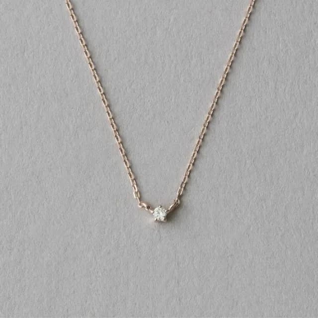 【ete】閃耀星星層疊爪鑲鑽石項鍊-0.01ct(粉霧金色 鉑金色 金色)