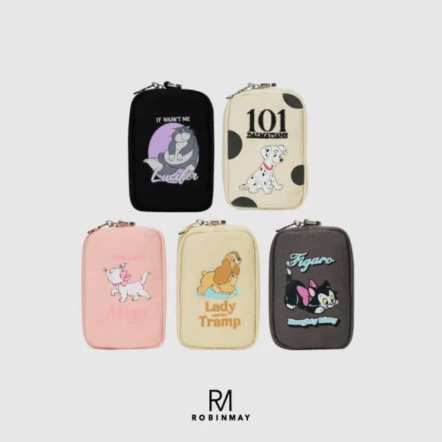 【ROBINMAY】小方磚零錢包 迪士尼貓狗系列(雙11/拉鍊封口/多色任選)