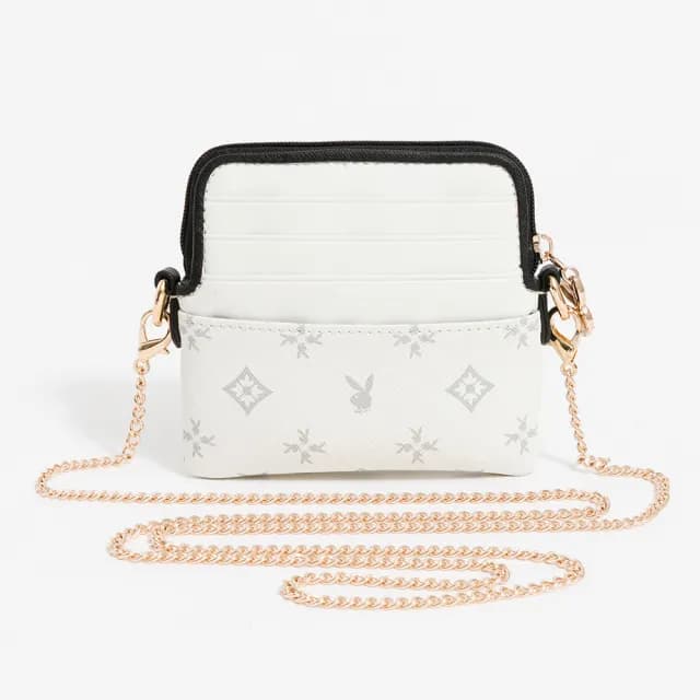 【PLAYBOY】零錢包  黑白TWO系列(米白色)