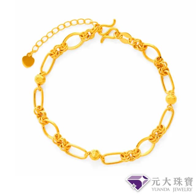 【元大珠寶】雙11黃金手鍊9999時尚金球(1.70錢正負5厘)