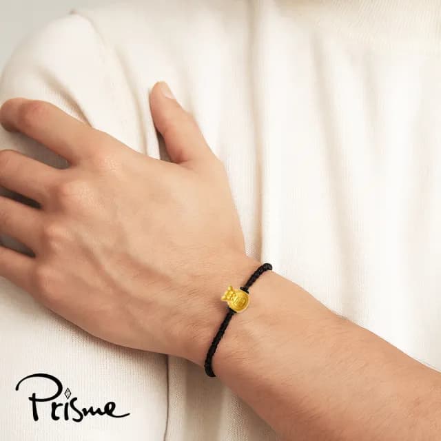 【Prisme】黃金手鍊 送禮男生 9999純金墜飾手環 多款(金重：約0.08錢±0.03)