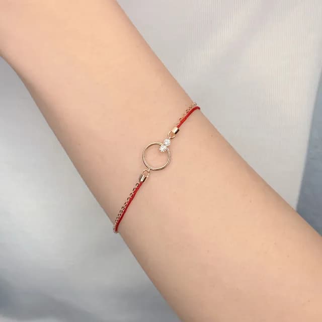 【Just Diamond】鎮金店 Rosy wishes-圓圈 鑽石手鍊