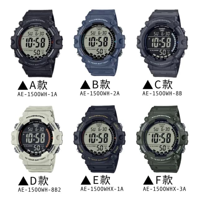 【CASIO 卡西歐】大錶面電子錶(AE-1500WH)